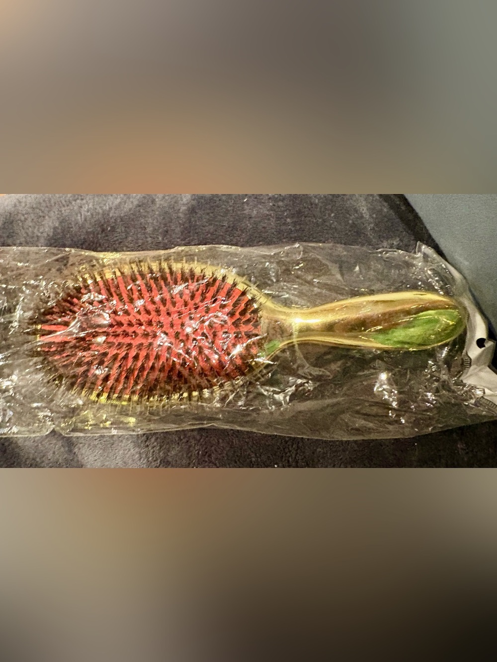 Gold Paddle Hair Brush with red Cushion